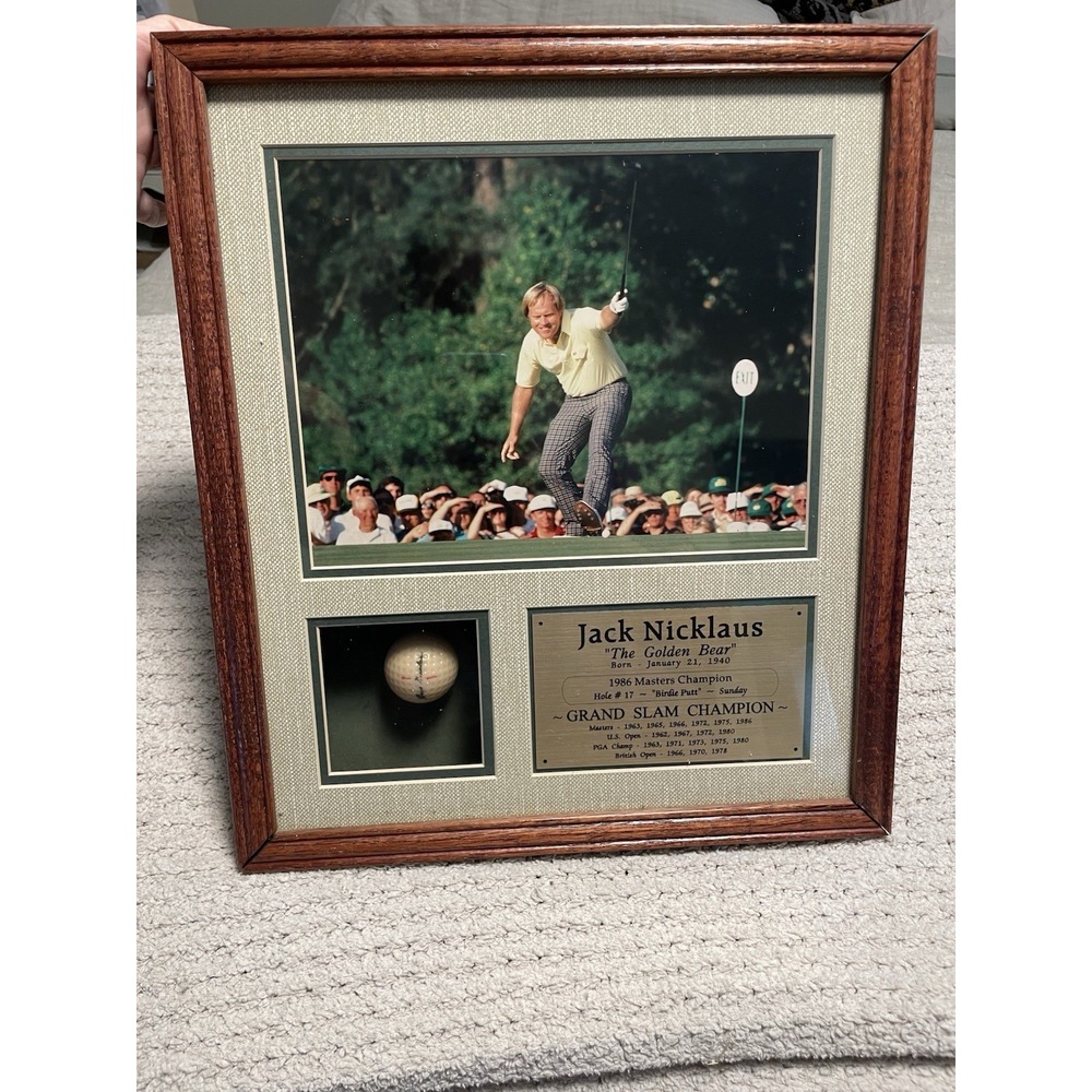 Jack Nicklaus The Golden Bear Photo Golf Ball Shadowbox East Lake Woodlands READ